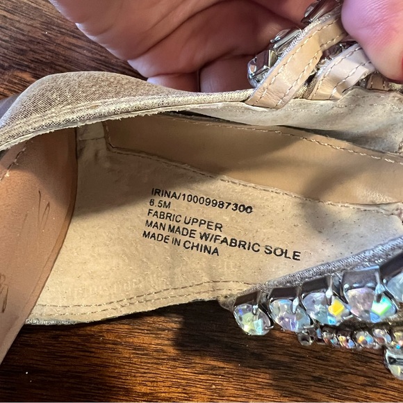 Thalia Sodi Gold wrap around ankle Rhinestone Sandals Size 6.5 - Picture 11 of 12